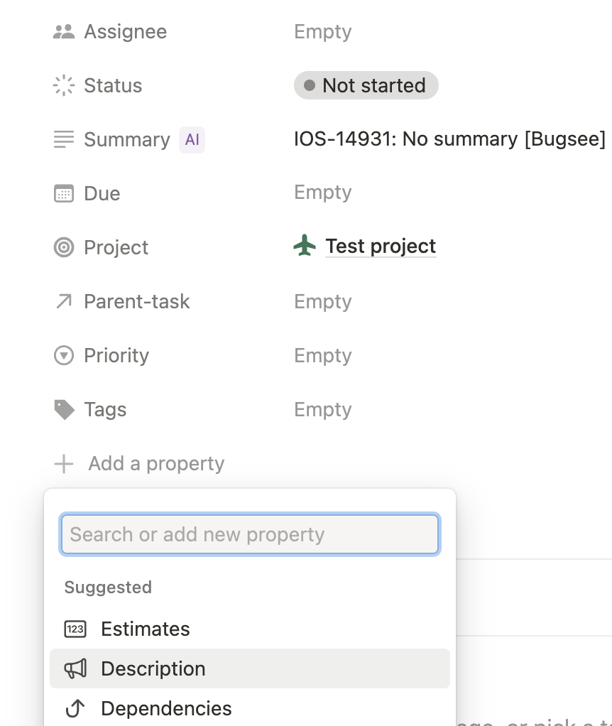 Add description field