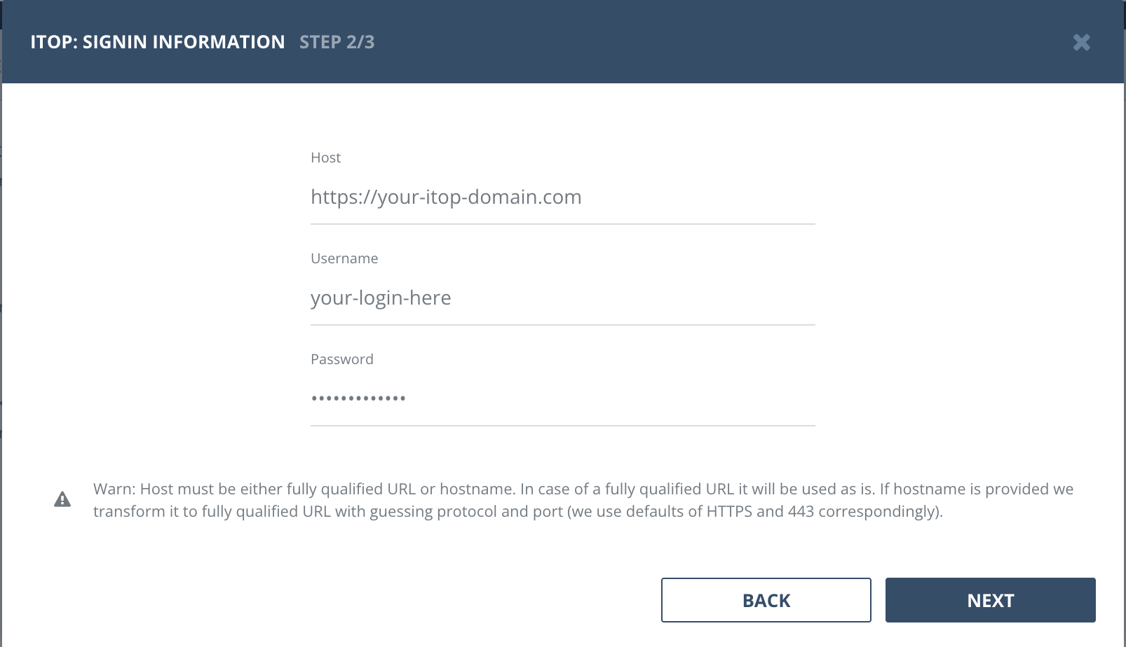 Provide authentication info