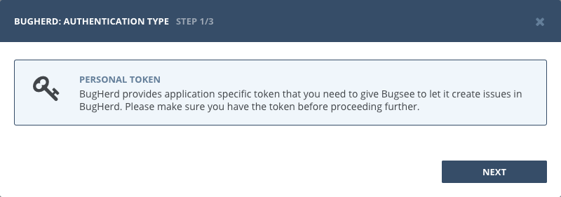 Select personal token