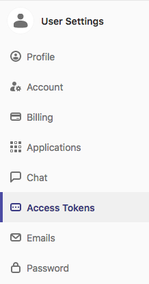 Navigate to access tokens