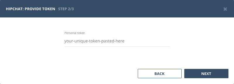 Select personal token