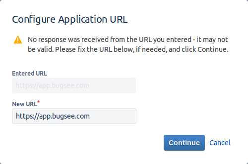 Configure application URL