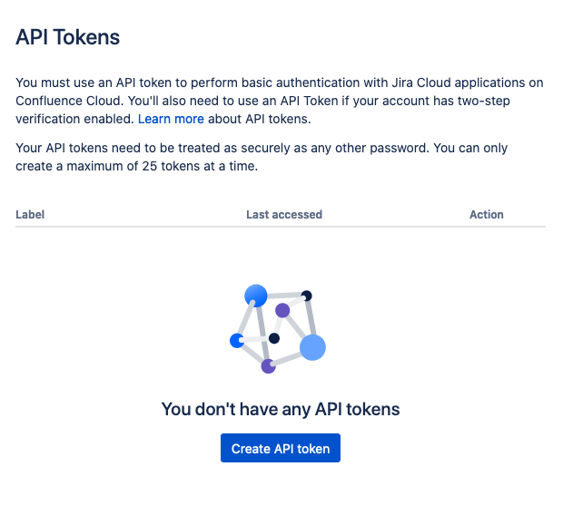 Click create new API token