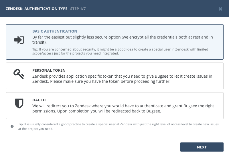 Select basic authentication